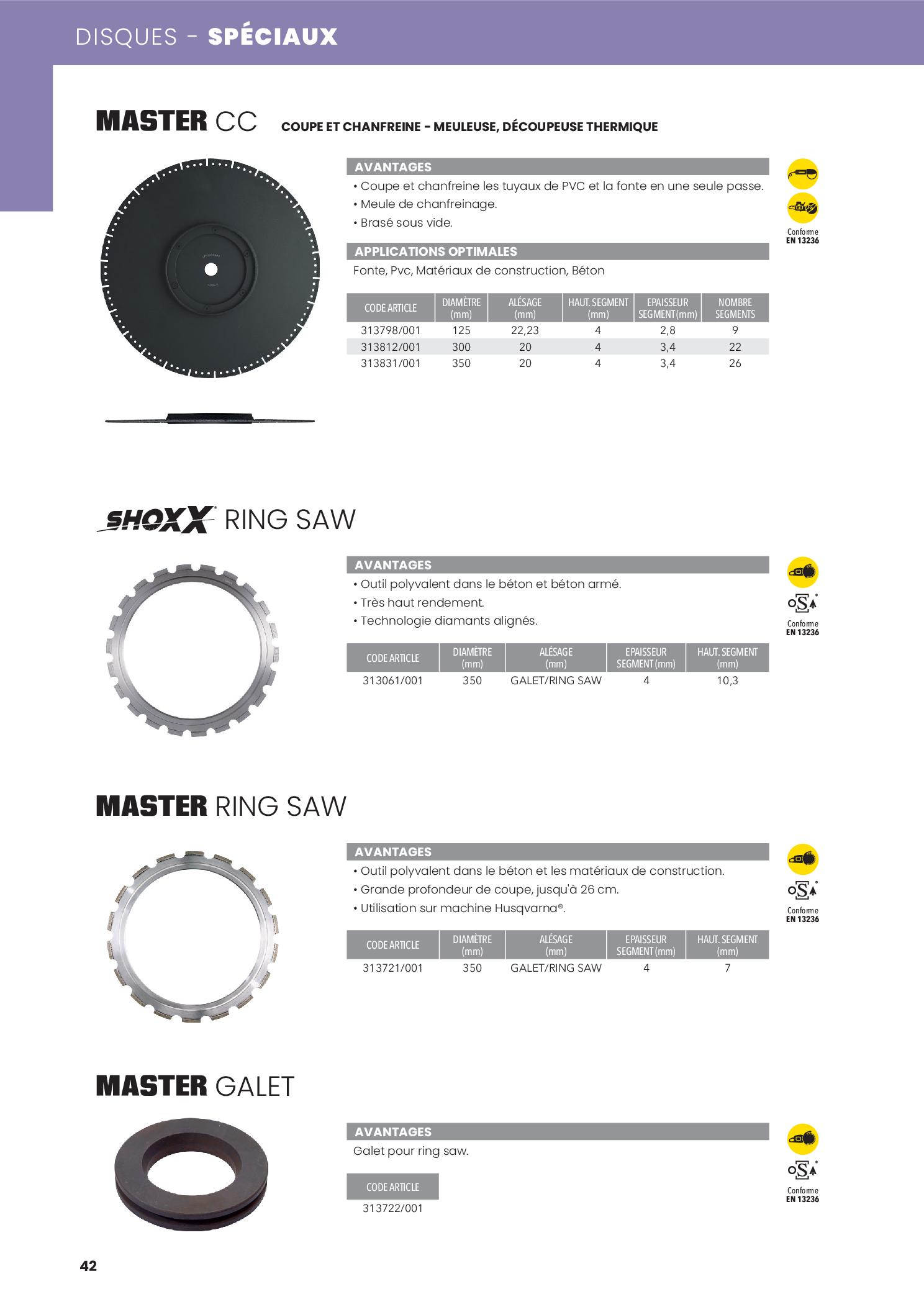 MASTER RING SAW / GALET dans le catalogue SAMEDIA — page 42